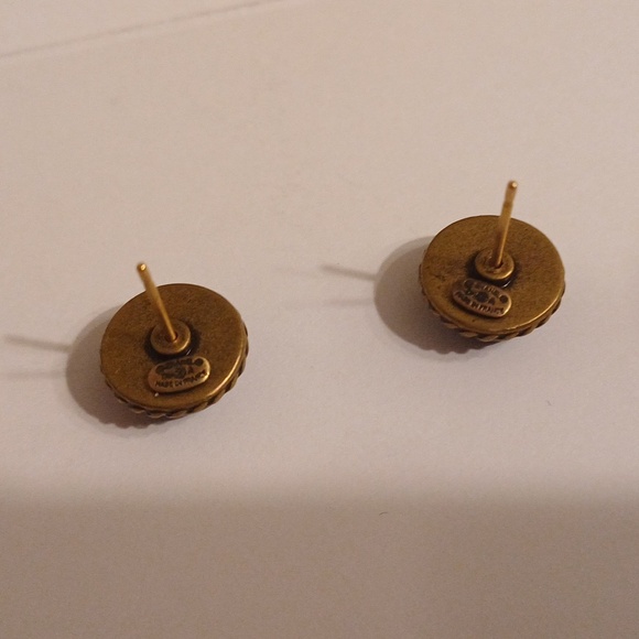 100% Authentic CHANEL Earrings Old Vintage Pierced Black Gold Made in France - Picture 12 of 14